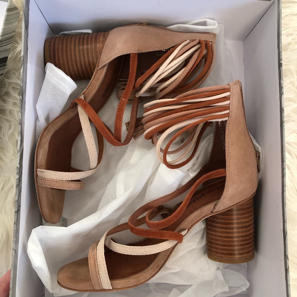 BNIB Jeffrey Campbell Despina; Nude Suede Multi